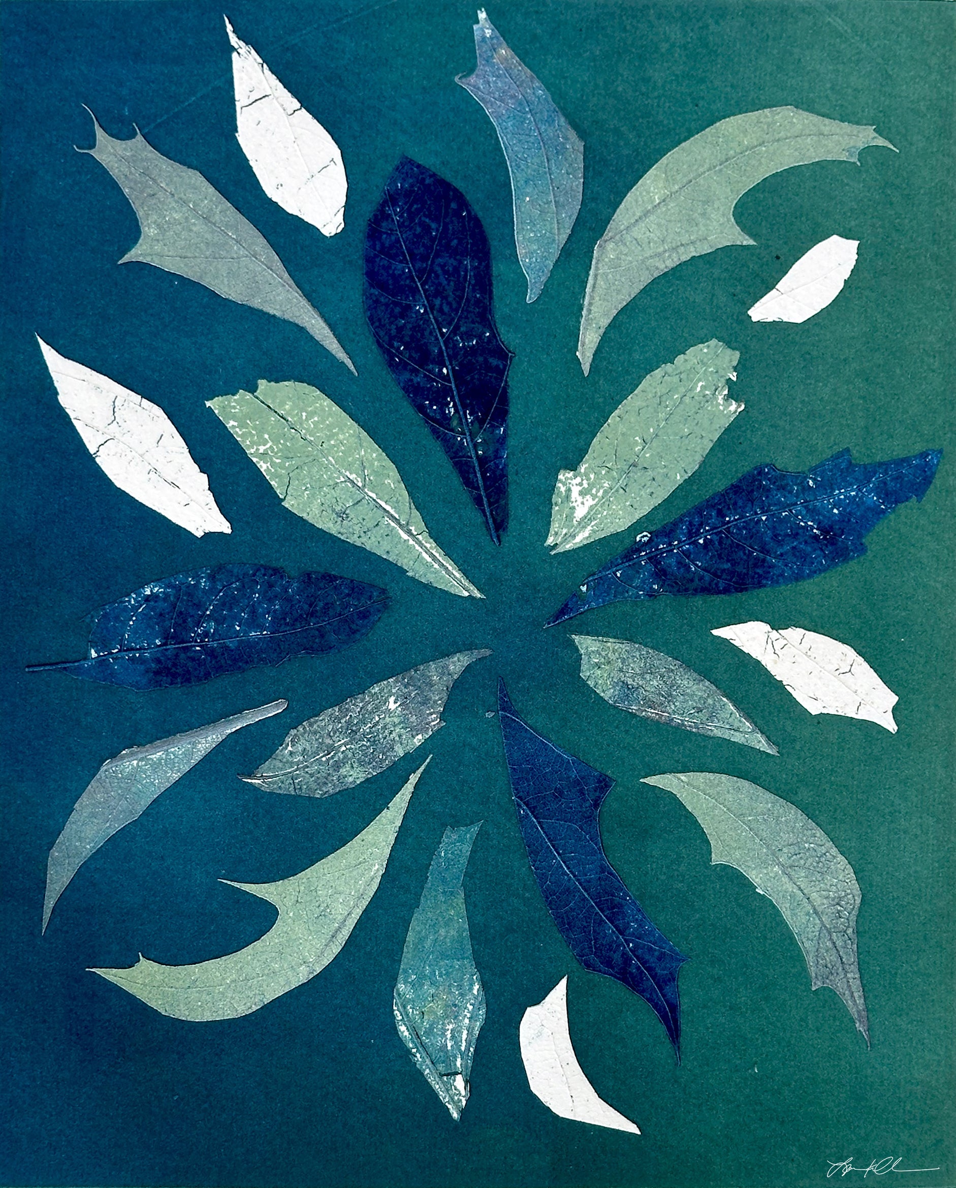 Natural Mandala: Hand-pulled Monoprint (Framed)