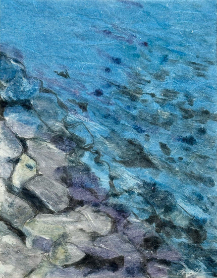 Tidal Whisper: Hand-pulled Monoprint