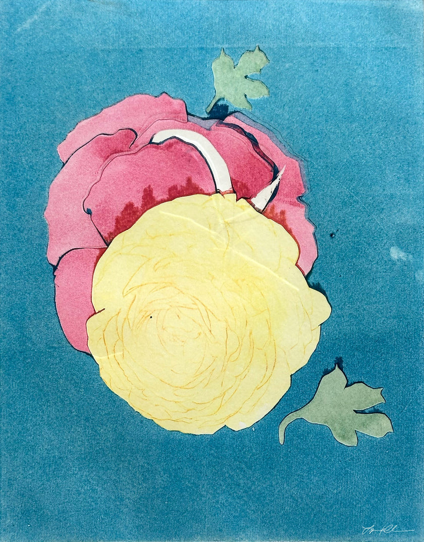 Soft Spring Collage: Hand-pulled Monoprint